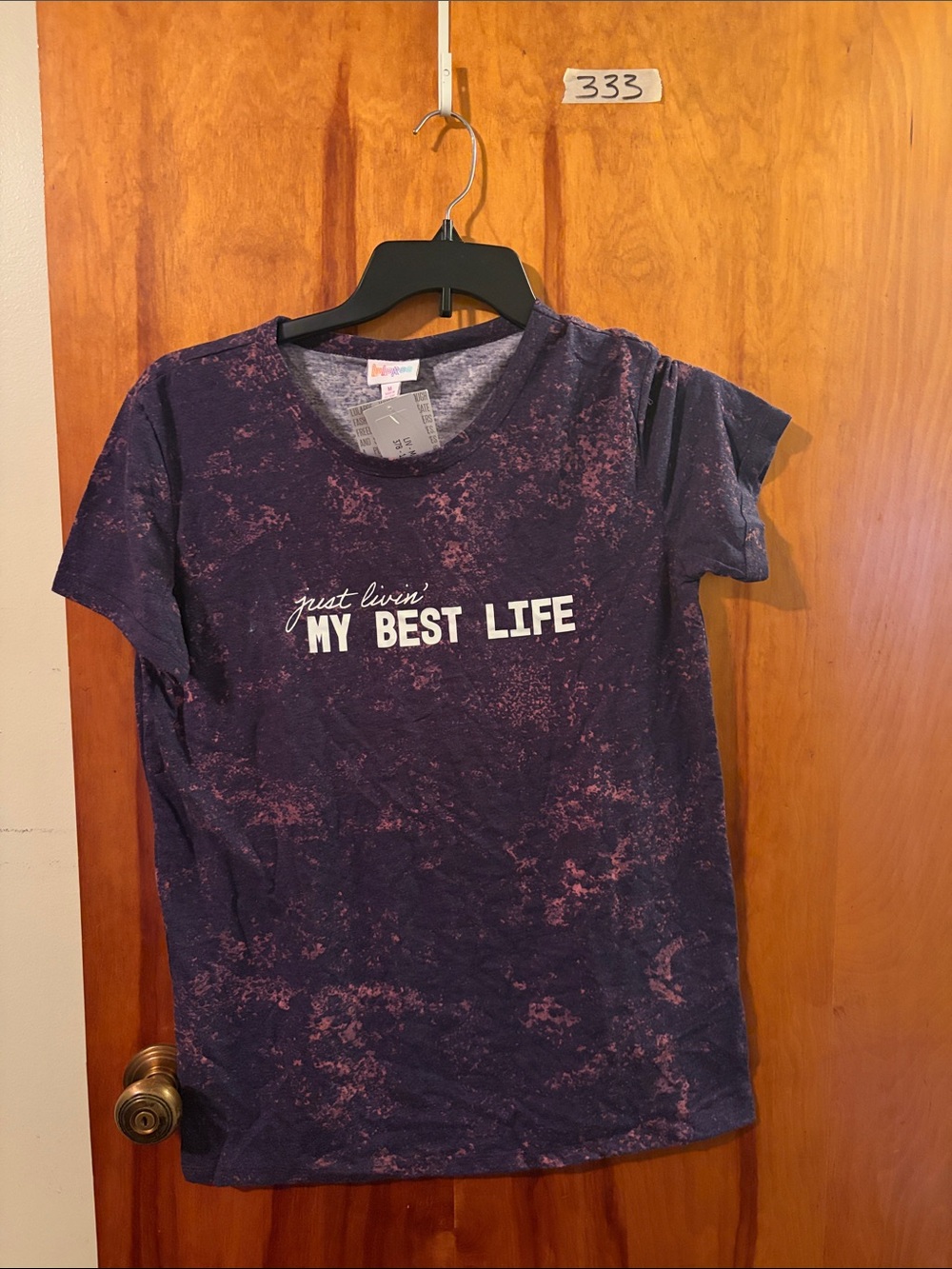 LuLaRoe Purple Tie-Dye 'My Best Life' Graphic Tee